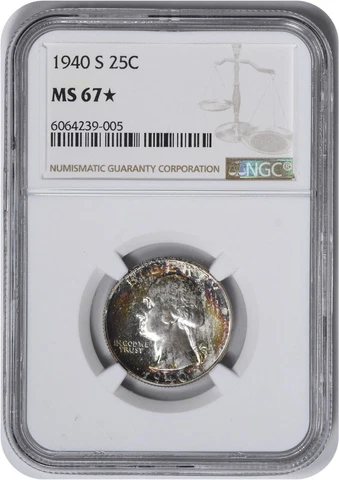1940-S Washington Silver Quarter MS67* NGC Cover