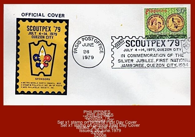 PHILIPPINES - "SCOUTPEX '79"  1x 1977 Scout stamp on 1979 Philatelic Cover ^ - Image 1 of 1