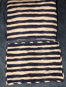 Martha Stewart Whim FULL /QUEEN Striped Quilt Sham Different Strokes Blue Beach - Picture 1 of 8