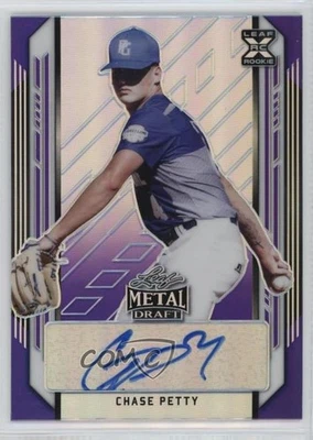 2021 Leaf Metal Draft Purple Rainbow /25 Chase Petty #BA-CP1 Auto - Image 1 of 2