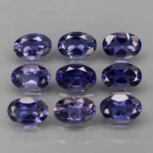 Ovalado 6x4 mm. Color Deslumbrante y Fuego Completo Natural Violeta Iolita África 9 Piezas/3.14Ct. - Imagen 1 de 6