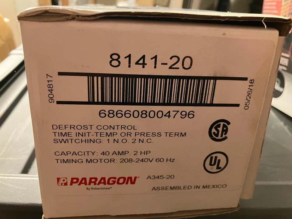 Paragon 8141-20 Defrost Commercial Timer Control 208/240V HVAC REFRIGERATION - Image 1 of 1
