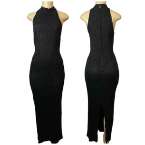 Stenay Beaded Silk Gown Vintage Beaded Black Maxi Dress Formal Size 8 - Picture 1 of 9