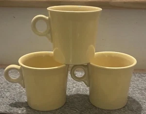 Set of 3 Yellow Fiesta Coffee Cups - Picture 1 of 6