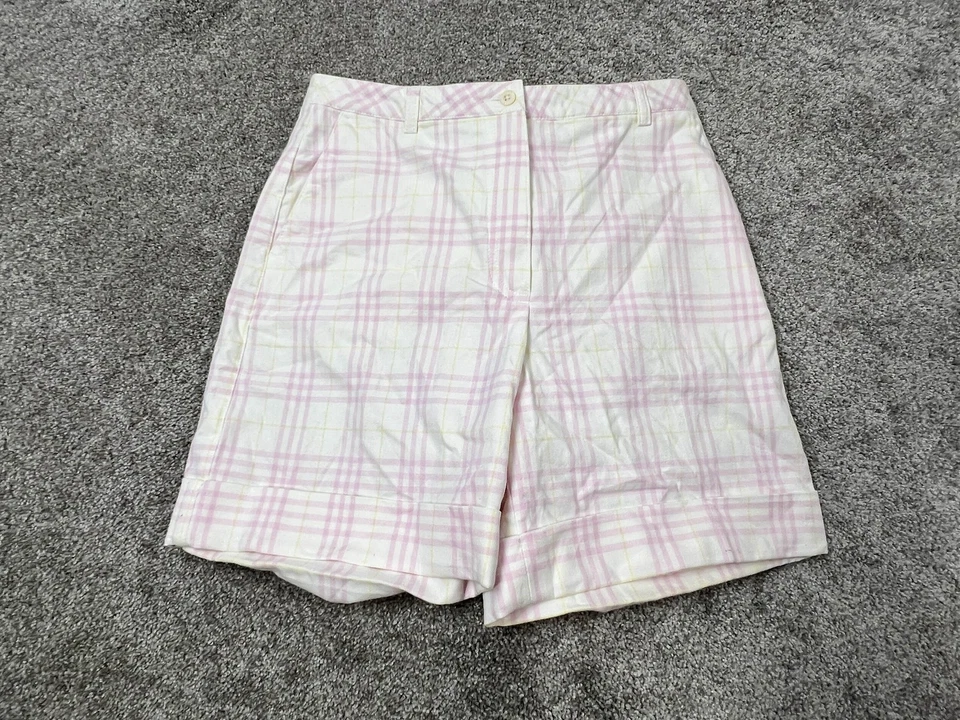 Pantalones Cortos de Golf Burberry Para Mujer 2 Rosa Cuadros Elásticos Algodón Bermudas Chinas Foto 1 de 4