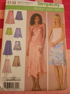 Simplicity Pattern 4138 Boho Ruffled Flounced Skirts Sizes 18 20 22 24 26 UNCUT - Picture 1 of 2