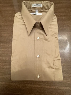 NWT GEOFFREY BEENE Mens Brown Sateen Wrinkle Free Dress Shirt XL 17 1/2 34/35 - Image 1 of 4