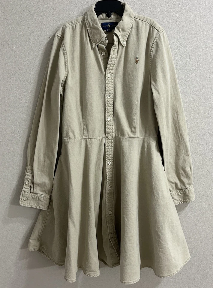 Vestido Uniforme Ralph Lauren Niñas Talla 16 Caqui Preppy Academia Plisado Manga Larga Foto 1 de 4