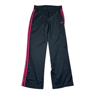 Adidas Tracksuit Bottoms Pants 00s Y2K Straight Fit Black Womens Medium - Picture 1 of 6