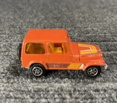 Vintage Yatming Road Champs Jeep CJ-7 Orange Hard Top #1603 Diecast HK 1970's - Image 1 of 4