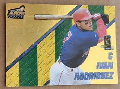 1998 Pacific Aurora Pennant Fever Ivan Rodriguez #7 Texas Rangers - Image 1 of 2