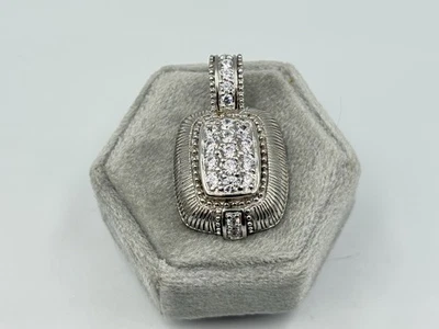 Judith Ripka Sterling Silver CZ Diamonique Pendant Enhancer - Image 1 of 4