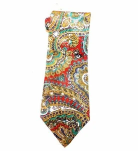 Envoy NWOT Red Multicolor Paisley Men's Polyester Tie 56x3.75" - Picture 1 of 3