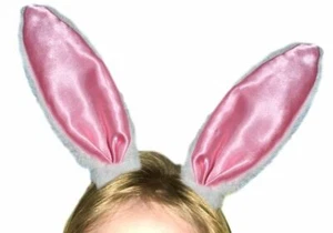 Weiß Rosa Osterhase Hase Clip-on Haarspangen Kostüm Ohren Kostüm Party - Bild 1 von 1