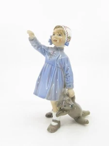 Dahl Jensen Copenhagen Porzellan Figur #1152 Mädchen mit Teddybär 6 Zoll groß - Bild 1 von 8