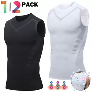 Paquete de 1/2 chalecos deportivos ajustados sin mangas de compresión sin mangas para hombre - Imagen 1 de 23