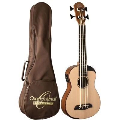 Oscar Schmidt OUB500K Comfort Series Acoustic Electric Bass Ukulele with Gig Bag - Image 1 of 4