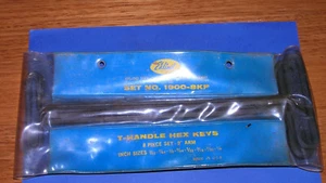 Vintage Eklind T-Handle Hex Keys- 7 pc set - 9" arm - Picture 1 of 5