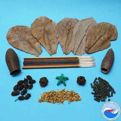 Garnelen-Starter-Set (Shrimp Lollies, Erlenzapfen, Sticks, Höhlen, Blütenpollen) - Bild 1 von 4