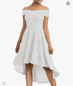 JASAMBAC White 2XL Off The Shoulder Dress for Women Wedding Cocktail Dresses - Picture 1 of 14
