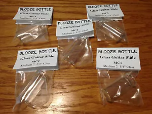 Blooze Bottle Glass Guitar Slides - Medium 2 1/4" - MC1 - 5 Pack - New - Picture 1 of 5