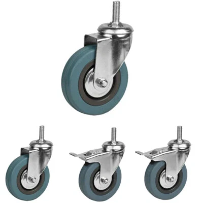 SET- 4er Lenkrollen M12 mit Gewindestift Möbelrollen Transportrollen Laufrollen - Bild 1 von 4