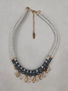 Plunder Choker Style White Rope Dangle Pendant Necklace - Picture 1 of 4