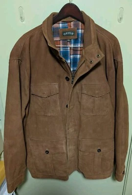 ORVIS CAMEL EXPEDITION GOAT SUEDE SAFARI STYLE LINED JACKET SZ XXL 2XL EUC - Image 1 of 4