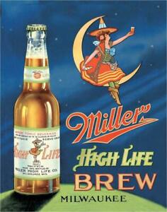 New Miller High Life Brew Milwaukee Decorative Metal Tin Sign Made in the USA