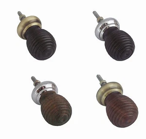32mm Beehive Wooden Cabinet Cupboard Door Knob With Metal Base - Picture 1 of 6