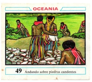 ANDANDO PIEDRAS CANDENTES #49 CROMO OCEANIA 1968 DUNKIN RECUPERADO DE ALBUM - Imagen 1 de 2
