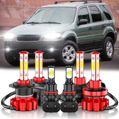 For Ford Escape 2006 2005 Combo 6X LED Headlights High Low + Fog Light Bulbs Kit - Image 1 of 4