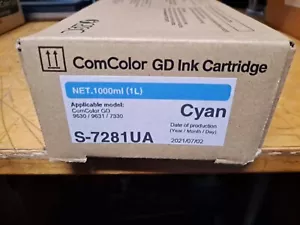 ComColor GD Ink Genuine S-7281UA Cyan Riso Comcolor GD9630/9631/7330 Genuine. - Picture 1 of 2