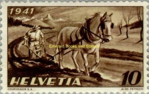EBS Switzerland 1941 - Farming - Horse and Plough - Michel 386 - MNH** - Picture 1 of 1