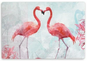 Pink Flamingo Placemats Tropical Beach Summer House Vinyl Foam Back Set of 4 - Picture 1 of 12