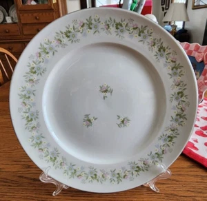 Forever Spring Dinner Plates (pair) 10 1/4" Haviland Bavaria White Platinum ! - Picture 1 of 15