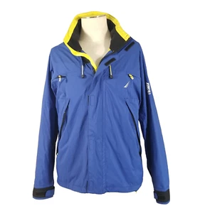 Nautica windbreaker jacket men's large Blue rainproof hooded outdoor sailing - Picture 1 of 15