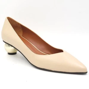 Carel Paris Women Ball Pump Heels Rosa Size US 7.5 EU 39 Nude Lambskin Leather - Picture 1 of 10
