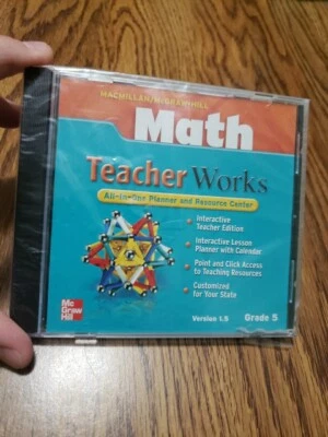 Teacher Works / MATH - Grade 5 Macmillan/McGraw-Hill CD-ROM / PC Version 1.5 New - Image 1 of 4