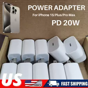 20W USB-C Fast Charger Power Adapter Block For iPhone 15/Plus / 15 Pro Max Lot - Picture 1 of 20