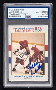 Mark Wells Signed 1991 Impel US Olympic Hall of Fame Card #63 (PSA) 1980 Hockey - Picture 1 of 2