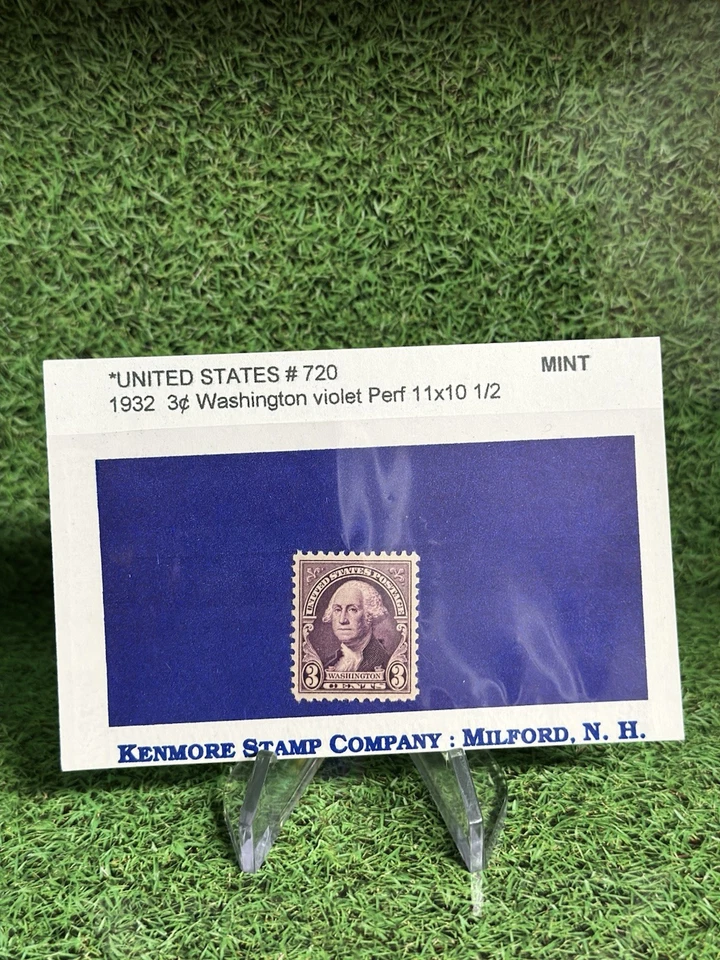 Rare 1932 UNITED STATES #720 3¢ Washington Violet Perf 11x10 1/2 Kenmore Stamp - Image 1 of 1