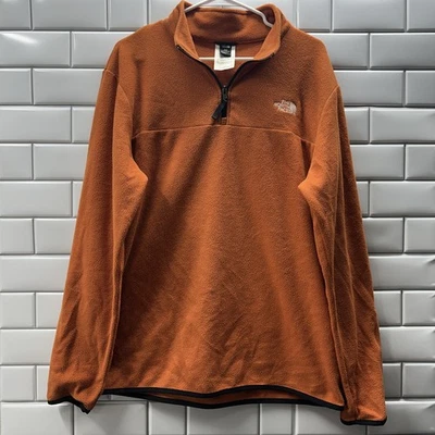Pullover polar manga larga naranja The North Face para hombre talla grande 1/4 cremallera Foto 1 de 4