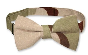 COVONA Men's BOW Tie BEIGE Brown Army Camouflage Mens BOWTie Military Design - Picture 1 of 1