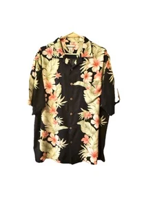 Camicia Breakwater uomo grande fiori hawaiani rayon manica corta - Foto 1 di 5