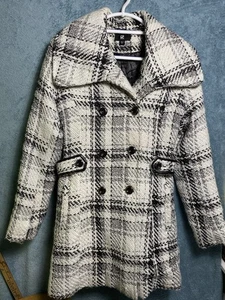 Chaquetón IZ Byer blanco y negro para mujer talla mediana invierno, cuadros - Imagen 1 de 8