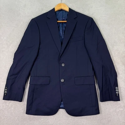 NOVO HSM Hart Schaffner Marx Masculino 36S Azul Marinho 100% Lã Blazer Elástico Natural - Imagem 1 de 4