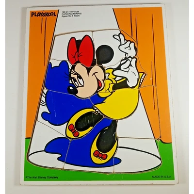 Playskool Dancing Minnie Mouse 10 Piece Vintage Wooden Board Puzzle - Image 1 of 4