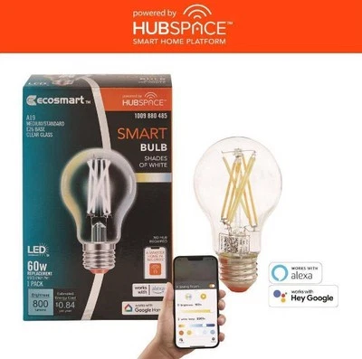🥥 Ecosmart 60-Watt Equivalent Clear Shades Of White LED Light Bulb🆕 AS SHOWN👇 - Image 1 of 4
