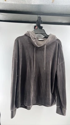 DKNY Sport Womens Velour Hoodie Gray Sz M - Image 1 of 3